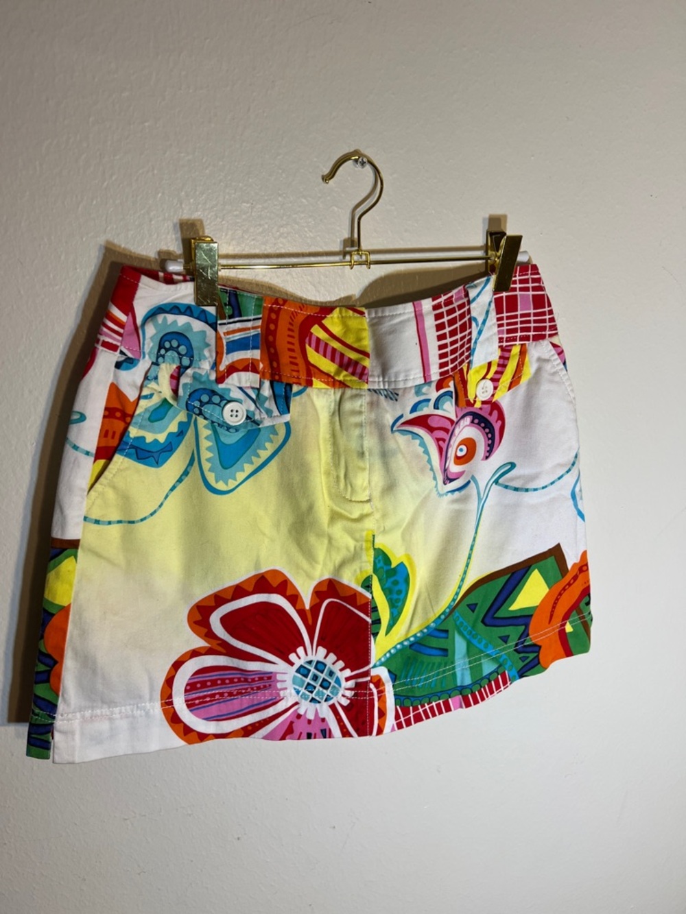 Bamboo Traders Multicolor Cotton Tropical Print Mini Skirt Skort Shorts Size 8 - Picture 8 of 8